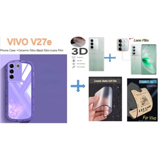 เคสโทรศัพท์มือถือ TPU แบบใส ผิวด้าน ป้องกันเต็มจอ หรูหรา สําหรับ VIVO V27e V25e V25 Y35 Y22 Y22S Y02S Y16