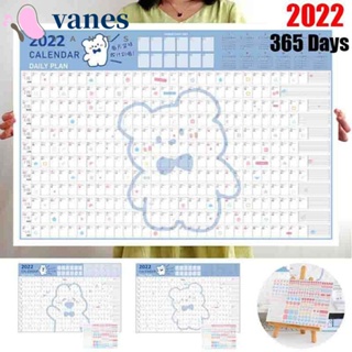 Vanes1 ปฏิทินโปสเตอร์ 2022 Kawaii 365 Days Planner สร้างสรรค์สําหรับนักเรียน