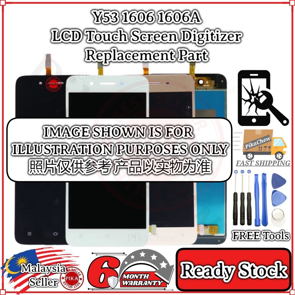 Pika ใช้งานร่วมกับ Vivo Y53 1606 1606A LCD Touch Screen Digitizer Replacement Part