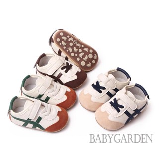 Babygarden-รองเท้าผ้าใบลําลอง พื้นกันลื่น ลายทาง สีตัดกัน สําหรับเด็กทารกวัยหัดเดิน