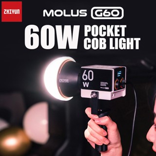 Zhiyun MOLUS G60 COB ไฟ LED 60W ไฟวิดีโอ ไฟถ่ายภาพ สําหรับ Youtube ถ่ายวิดีโอ