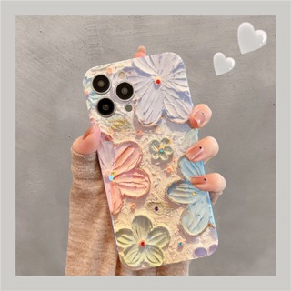 เคสโทรศัพท์มือถือแบบนิ่ม กันกระแทก แต่งกลิตเตอร์ ดอกไม้ แฟชั่นหรูหรา สําหรับ iPhone 14 Pro Max 13 12 11 X XS XR 7 8 Plus SE 2020