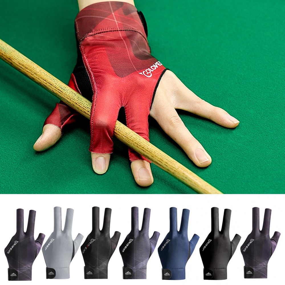ถุงมือบิลเลียด แบบยืดหยุ่น 3 นิ้ว ซ้าย และขวา ระบายอากาศ ลดแรงเสียดทาน สําหรับเล่นสนุ๊กเกอร์