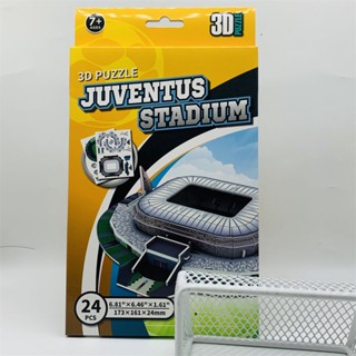 ของเล่นตัวต่อฟิกเกอร์ รูปสนามฟุตบอล Juventus 3D ขนาดเล็ก หลากสี