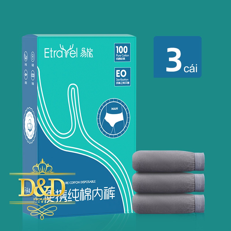 ETRAVEL กางเกงชั้นในผ้าฝ้ายผู้ชายแบบใช้แล้วทิ้ง