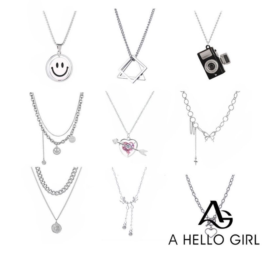สร้อยคอโซ่c จี้สไตล์เกาหลีแฟชั่น Choker Hip Hop Niche เรียบง่ายโซ่เสื้อกันหนาว