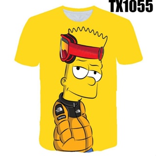 Simpson T-shirt cartoon 3d printed popular logo hip hop style students short sleeve T-shirt_02