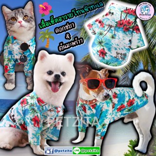 🇹🇭พร้อมส่ง🇹🇭 ⛱🌴🌺 เสื้อฮาวาย เท่ห์สุดๆ เสื้อสุนัข ชุดแมว