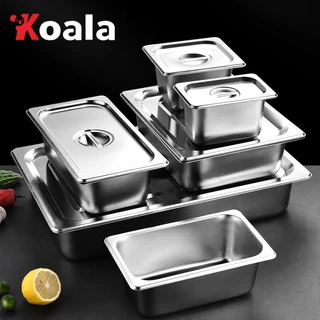 KOALA ถาดสแตนเลส อ่างอาหาร ถาดหลุมใส่อาหาร ลึก 10ซม. ถาดมีฝา สแตนเลส ไม่ขึ้นสนิม ปลอดภัย ทนทานต่อการใช้งาน มี 4 ขนาด