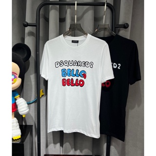 Dsquared ใหม่ เสื้อยืดแขนสั้น คอกลม ผ้าฝ้าย พิมพ์ลายโลโก้โมโนแกรม สําหรับผู้ชาย S-4XL