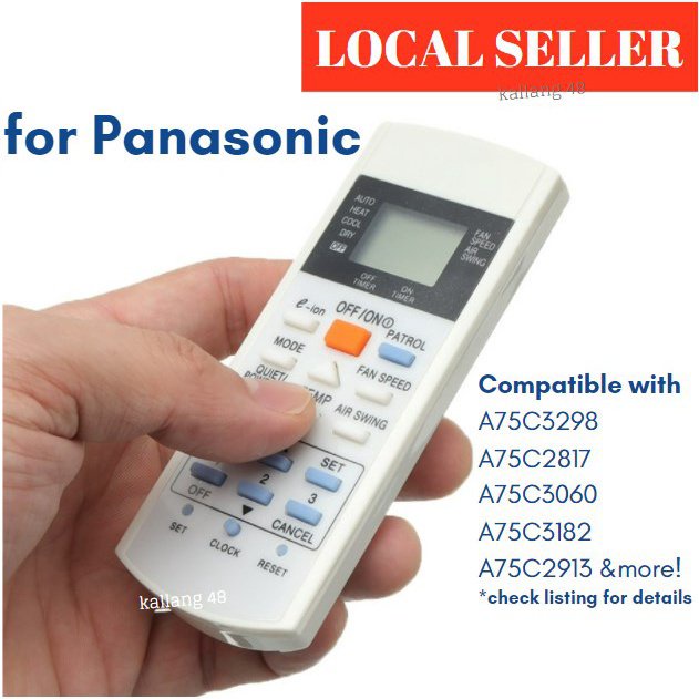 [PRO+GUARD] เปลี่ยน Panasonic A75C3298 Air Con รีโมทคอนโทรลคอนโทรลเลอร์ A75C2817 A75C3060 A75C3182 A
