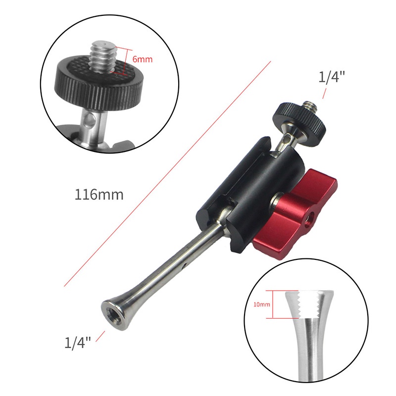 Feichao อะแดปเตอร์ต่อขยายขาตั้งกล้อง 360 องศา สกรู 1/4 นิ้ว สําหรับมอนิเตอร์ กรงไฟ รูปภาพ