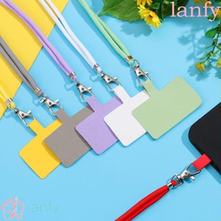 Lanfy แผ่นสติกเกอร์ไนล่อน แบบนิ่ม สําหรับติดสายคล้องโทรศัพท์มือถือ 1 ชิ้น