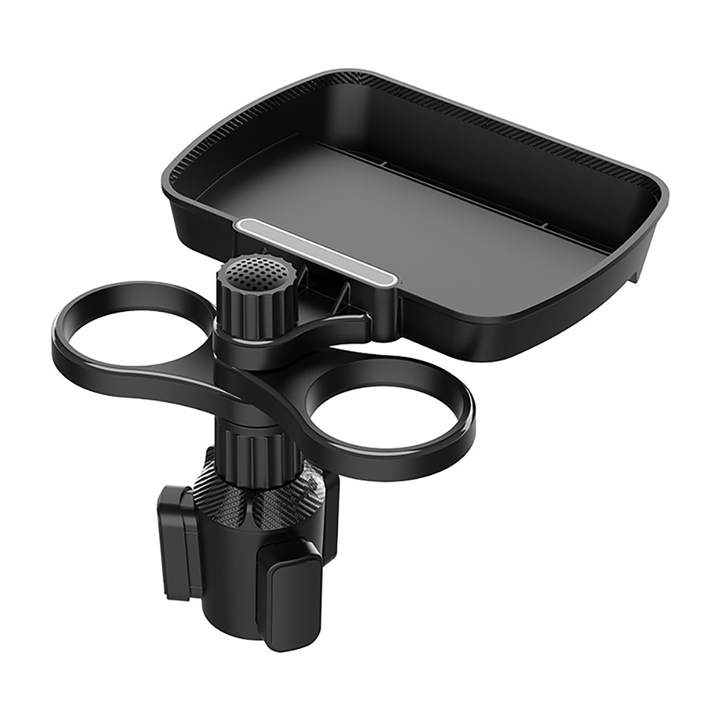 ที่ใส่แก้วในรถแบบมัลติฟังก์ชั่นพร้อมถาดติดได้ 360° หมุนปรับได้ รถ ตารางถาดรับประทานอาหารสำหรับที่วางแก้ว Car Food Tray