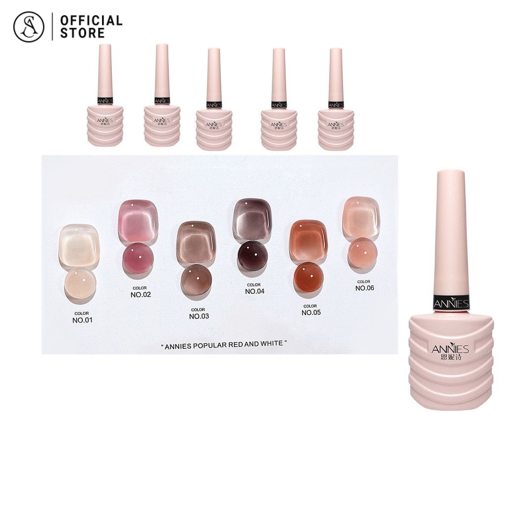 ANNIES ยกเซ็ต ยาทาเล็บเจล UV LED สีนู้ด สําหรับตกแต่งเล็บ 6 ชิ้น ต่อชุด แถมชาร์จสี สีเจล สีแฟลชเซ็ต ชนิดต้องอบ สีทาเล็บเจล สีเจลลูกแก้ว สีเจลแม่เหล็ก เจลทาเล็บ เจลยูวี เม็ดสีสูง สําหรับตกแต่งเล็บผู้หญิง