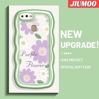 เคสโทรศัพท์มือถือซิลิโคนใส กันกระแทก ลายดอกไม้สีม่วง สําหรับ OPPO A12 A12s A5s A7 A11K