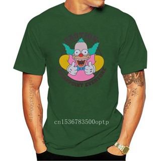 HOT QGเสื้อยืดผ้าฝ้าย ใหม่ เสื้อยืดลําลอง แขนสั้น พิมพ์ลาย The Krusty The Clown Caution I Disappoint Everyone สไตล์วินเท