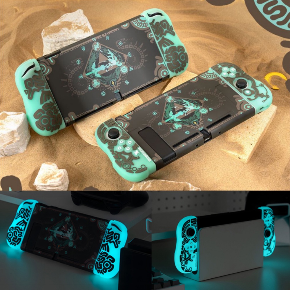 Zelda Tears of the Kingdom เคสแข็งเรืองแสง สําหรับ Nintendo Switch & Switch Oled JoyCon Controller TPU แบบนิ่ม มือจับแบบเต็ม
