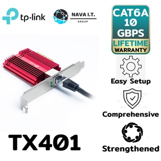 COINSคืน15%⚡FB9JMZV6⚡ TP-LINK TX401 10 GIGABIT PCI EXPRESS NETWORK ADAPTER รับประกันตลอดอายุการใช้งาน