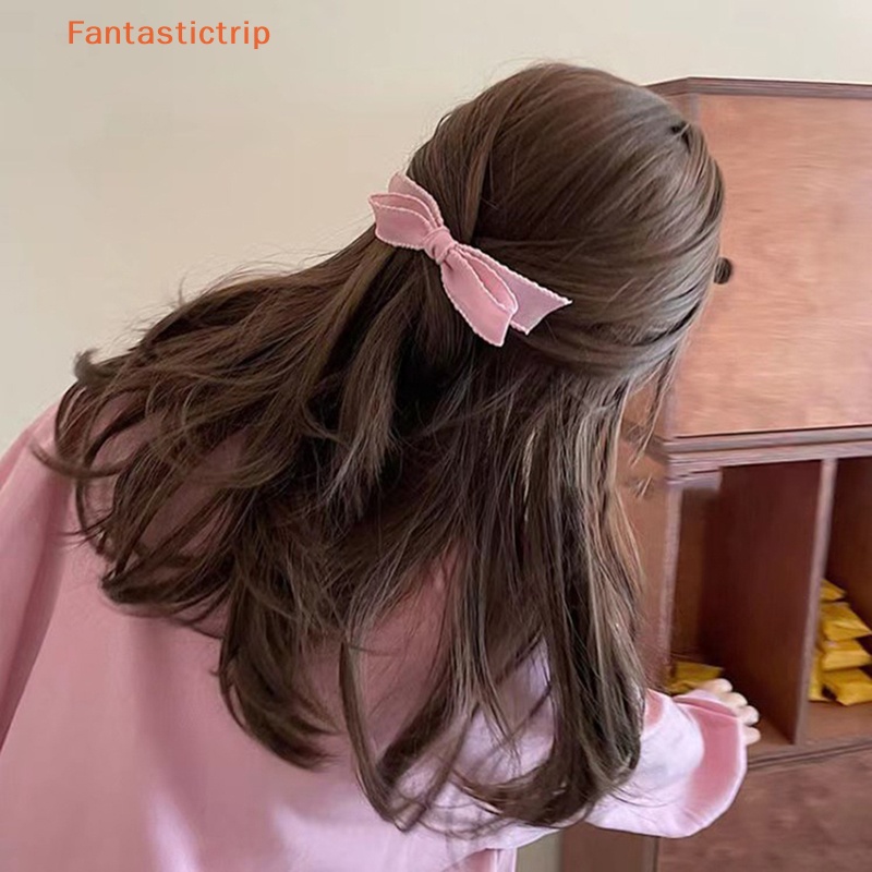 Fantastictrip เกาหลี คลาสสิก สีดํา สีขาว ตาข่าย โบว์ กิ๊บติดผม ฤดูใบไม้ผลิ ฤดูร้อน อินเทรนด์ สาวหวาน สีชมพู ปิ่นปักผม แฟชั่น เครื่องประดับผม