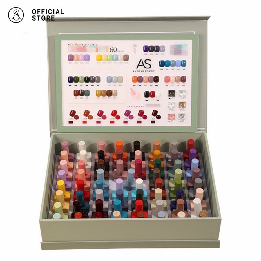 สีเจล AS สีทาเล็บเจล AS (31-60) รุ่นขวดเหลี่ยม สีเจลชนิดอบUV/LED สีขวดเหมือนสีด้านใน 15ml