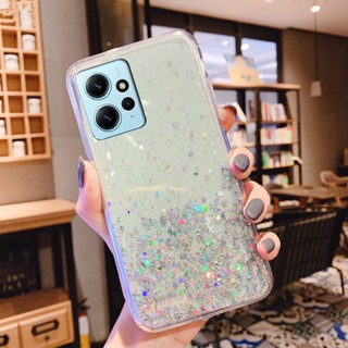 เคสโทรศัพท์มือถือ TPU นิ่ม แบบใส ลายกลิตเตอร์ดาว วิบวับ สําหรับ Redmi Note 12 Pro Note12S Note12 4G 12S Note12Pro Note12proplus