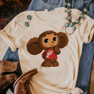 เสื้อยืด ลาย Cheburashka 2000s streetwear y2k สําหรับผู้หญิง