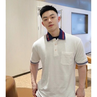 **mix** เสื้อคอโปโล Gucci Cotton piquet polo with Interlocking G สินค้าใหม่ ของแท้