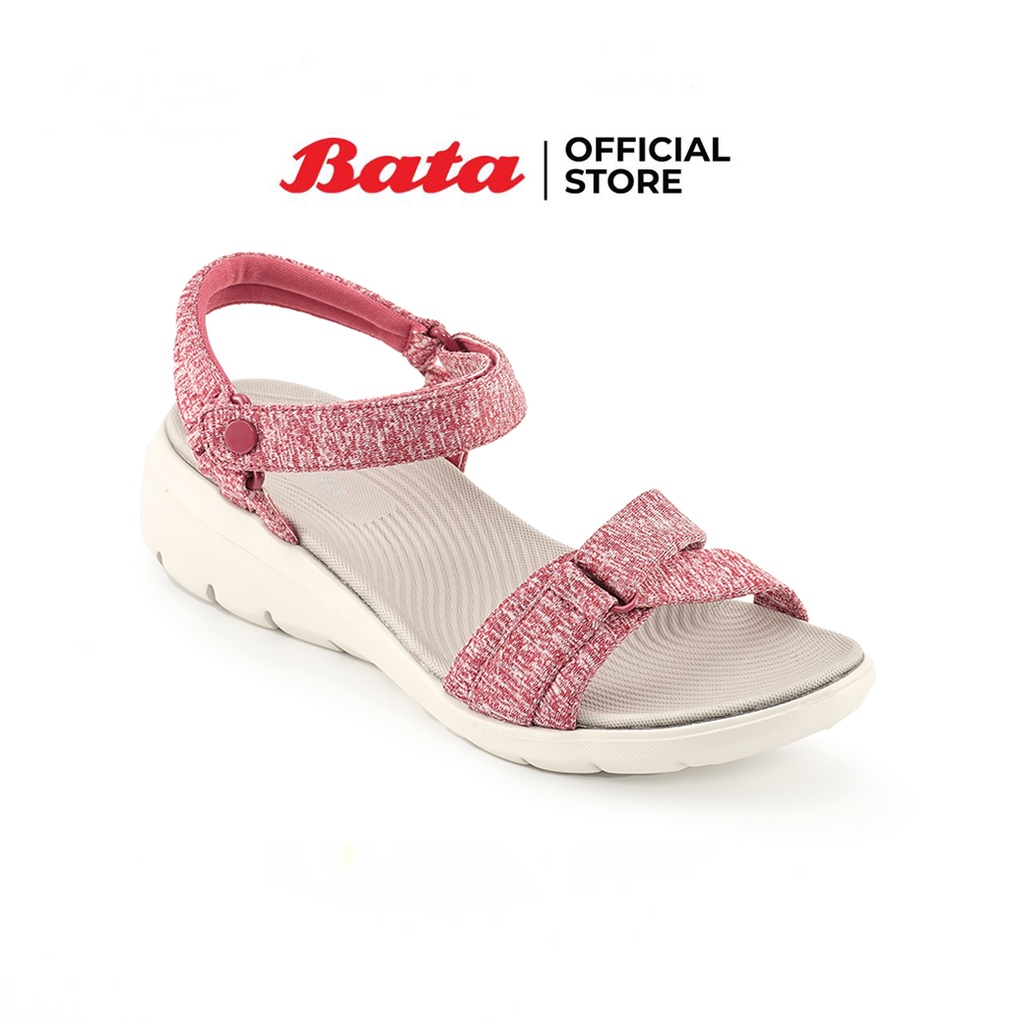 Bata Women's Flat Sandals รองเท้าส้นแบนรัดส้น รองเท้าลำลอง สวมใส่ง่าย รองรับน้ำหนักเท้าได้ดี สำหรับผู้หญิง รุ่น Flex-Plus สีแดง 6615713 สีกรมท่า 6619713