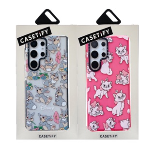 CASETIFY เคสโทรศัพท์มือถือ TPU นิ่ม กันกระแทก ลายกระต่าย Mary cat แต่งกลิตเตอร์ สําหรับ Samsung Galaxy S23 Ultra Plus S22 Ultra