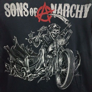 เสื้อยืดผ้าฝ้ายพิมพ์ลาย เสื้อยืดมือสอง Usa Son Of Anarchy สภาพดี ลายสวยๆ