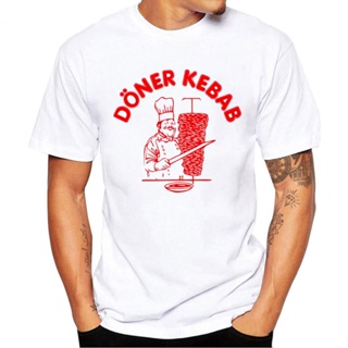 เสื้อยืดแขนสั้น พิมพ์ลายกราฟฟิค Doner Kebab สีขาว แฟชั่นฤดูร้อน สําหรับผู้ชาย