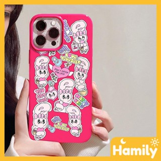 iPhone 11 Soft TPU Glossy Red Candy Case Cute Cartoon Bunny Sticker Camera Protection Shockproof for iPhone 14 13 12 11 Pro Max 7 8 Plus X XR