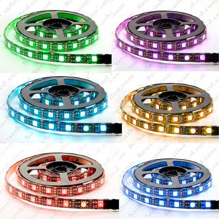 สว่างสุดๆ ไฟ Led เส้น USB 5V RGB เปลี่ยนสี Led ติดหลังจอทีวีจอคอม กันน้ำกันกระแทก ไม่กันน้ำ 1m-5m เทปติดเหนียว