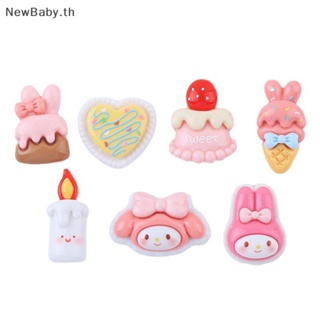 Newbaby ใหม่ เข็มกลัดเรซิ่น ลายการ์ตูนสัตว์น่ารัก แวววาว แฮนด์เมด สําหรับทําเครื่องประดับ กิ๊บติดผม เคสโทรศัพท์ DIY 10 ชิ้น