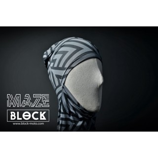 ถุงมือขับรถ โม่ง Block กัน UV แบบ Open face ลาย MAZE Grey ลายใหม่