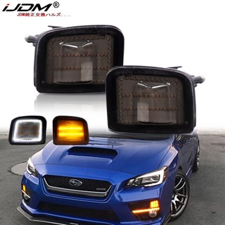 Ijdm ไฟเลี้ยว LED สีเหลืองอําพัน สําหรับ Subaru WRX และ WRX STi ไฟซีนอน LED สีขาว สําหรับวิ่งกลางวัน