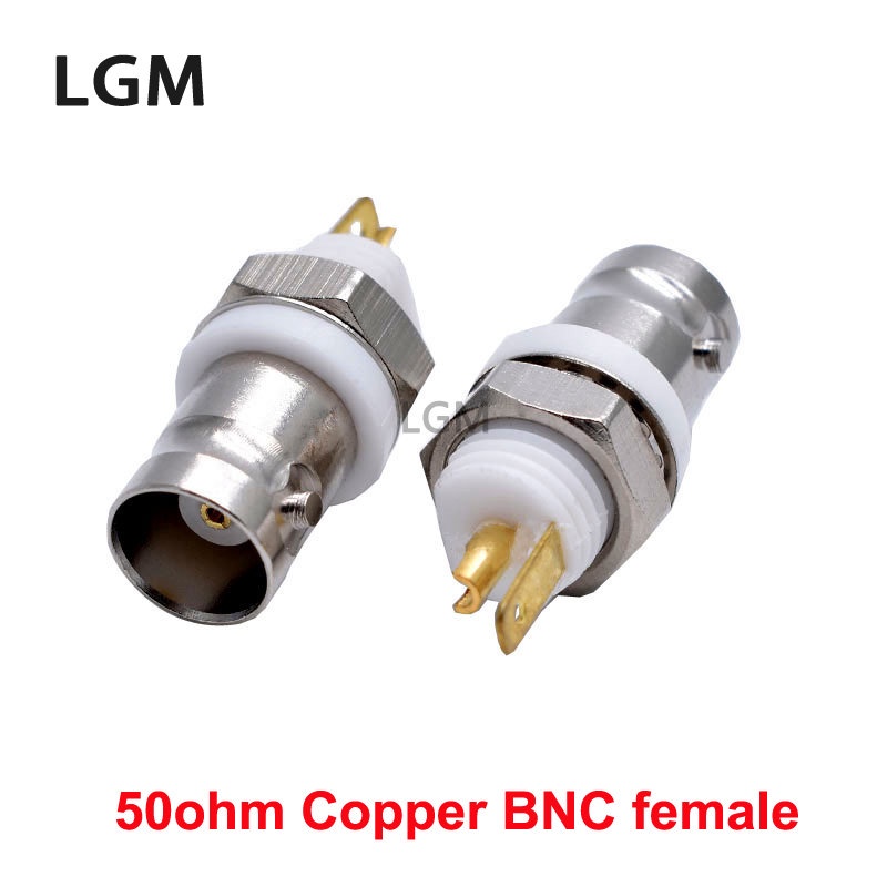 Bnc-ky ซ็อกเก็ตทองแดง เชื่อมต่อแผงหัวเชื่อมบัดกรี Q9 ตัวเมีย 50OHM BNC-50KY