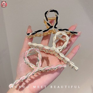 กิ๊บติดผมหางม้า รูปฉลาม ประดับไข่มุก สีชมพู สไตล์เกาหลี แฟชั่นสําหรับผู้หญิง