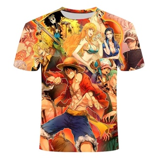 เสื้อยืด พิมพ์ลายอนิเมะ One Piece Fun 1D แนวสตรีท สําหรับผู้ชาย 2022