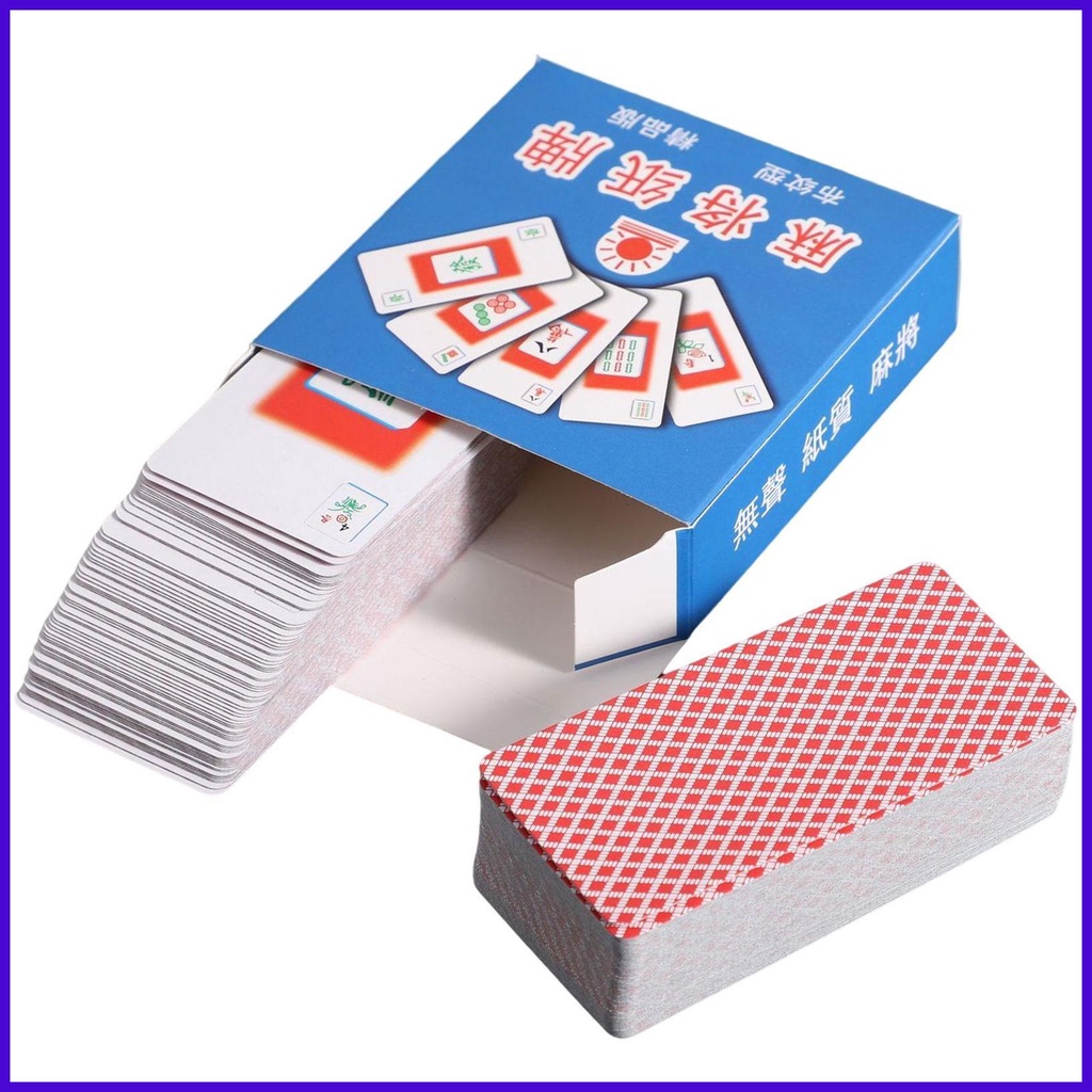 Mahjong Card Mahjong Poker Card Travel Set สําหรับผู้ใหญ่Reusable Travel-Size Mahjong Card Deck เล่น