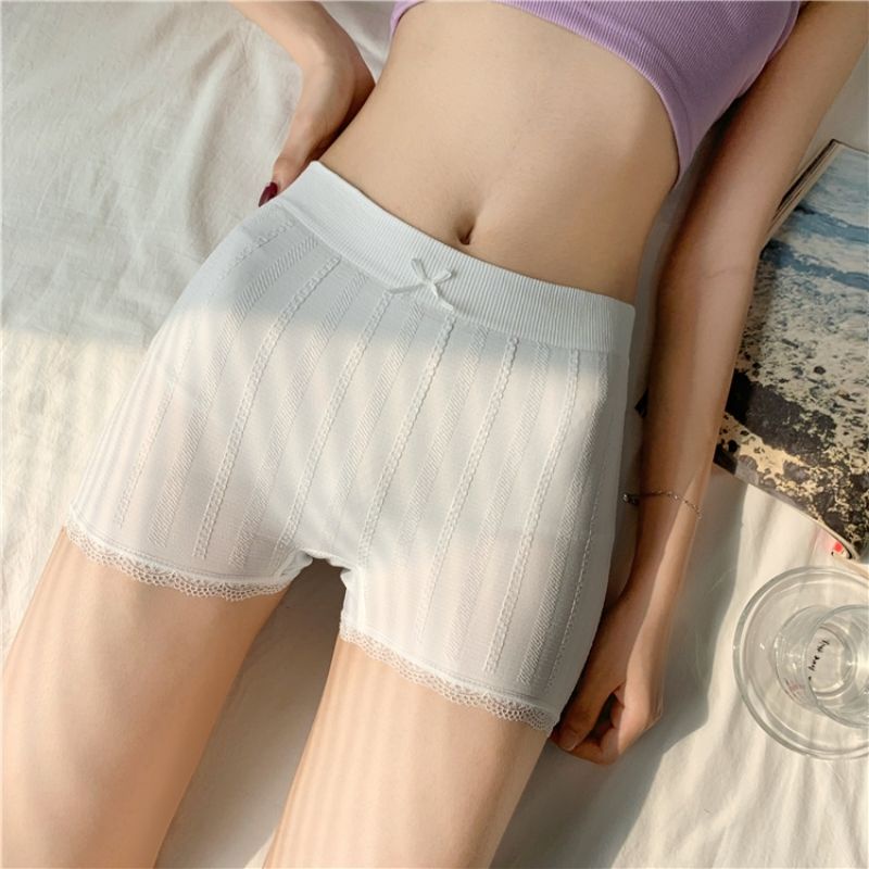 Elves✨พร้อมส่ง✨ กางเกงซับในผ้านิ่มๆ เอวยืดขาสั้น สีพาสเทล ดีเทลติดโบว์ตรงกลาง ~KK7215~ - รูปที่ 2