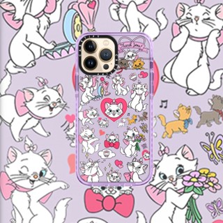 Casetify เคสโทรศัพท์มือถือแบบนิ่ม ใส กันกระแทก ลายการ์ตูนแมวสีขาว สําหรับ iPhone 14 13 12 Promax