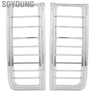 Soyoung 2 Pcs Rear Taillight Cover Trim Glossy Tail Lamp Lampshade Bezel Frame Replacement for Hummer H2 2003 2004 2005 2006 2007-2009