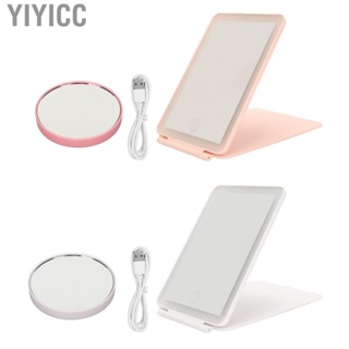 Yiyicc Light Mirror 3 Colors Light Modes Rechargable Portable Folding Travel Mirror