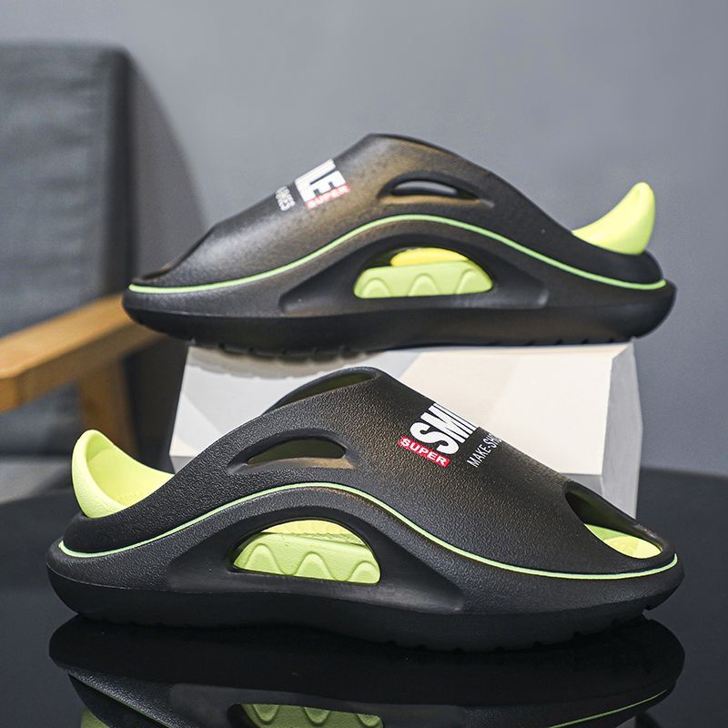 รองเท้าแตะ พื้นนิ่ม แบบหนาพิเศษ สไตล์เกาหลี แฟชั่นฤดูร้อน สําหรับผู้ชาย 2023