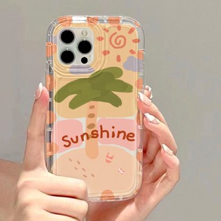 เคสโทรศัพท์มือถือแบบนิ่ม TPU กันกระแทก ลายต้นมะพร้าว ชายหาด ฤดูร้อน สําหรับ iphone 11 Promax 14 pro max 11 12 13 6 7 8plus X max