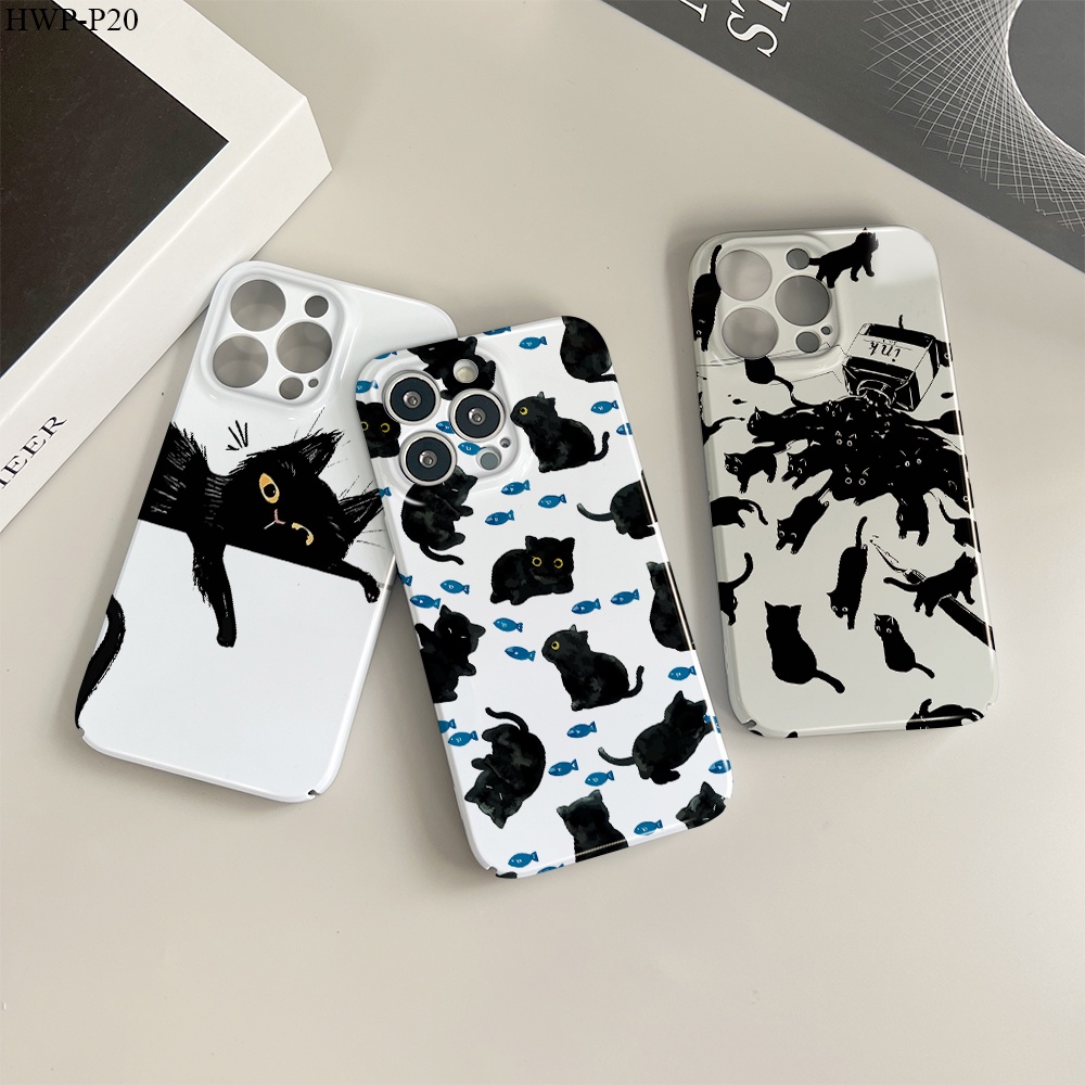 Huawei P40 P30 P20 Pro เคสหัวเว่ย สำหรับ Case Cartoon Cats Design เคสโทรศัพท์ Hard Phone Cases