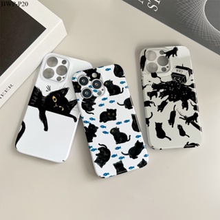 Huawei P40 P30 P20 Pro เคสหัวเว่ย สำหรับ Case Cartoon Cats Design เคส เคสโทรศัพท์ เคสมือถือ Hard Phone Cases