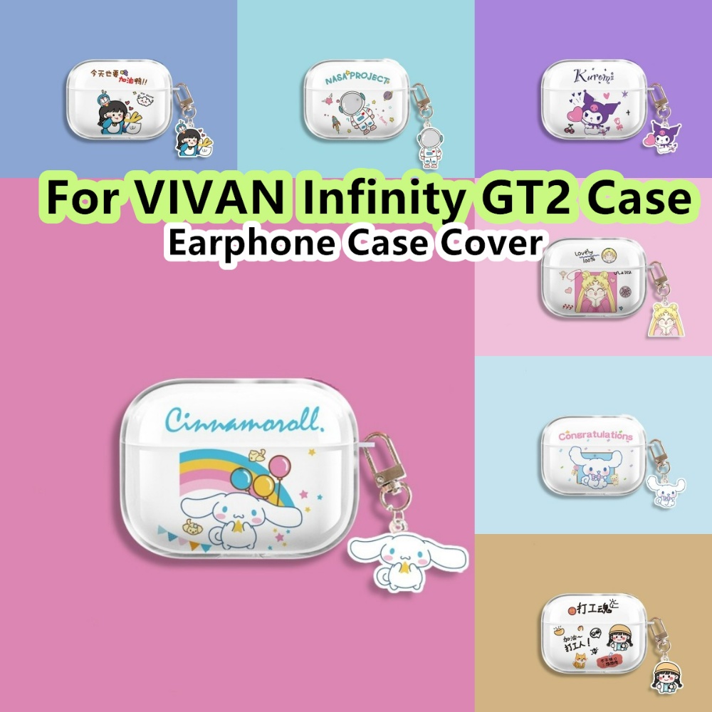 Fast Shipment สําหรับ VIVAN Infinity GT2 กรณีโปร่งใสการ์ตูน Star Rabbit & Kulomi สําหรับ VIVAN Infinity GT2 ปลอกหูฟังนุ่มฝาครอบ
